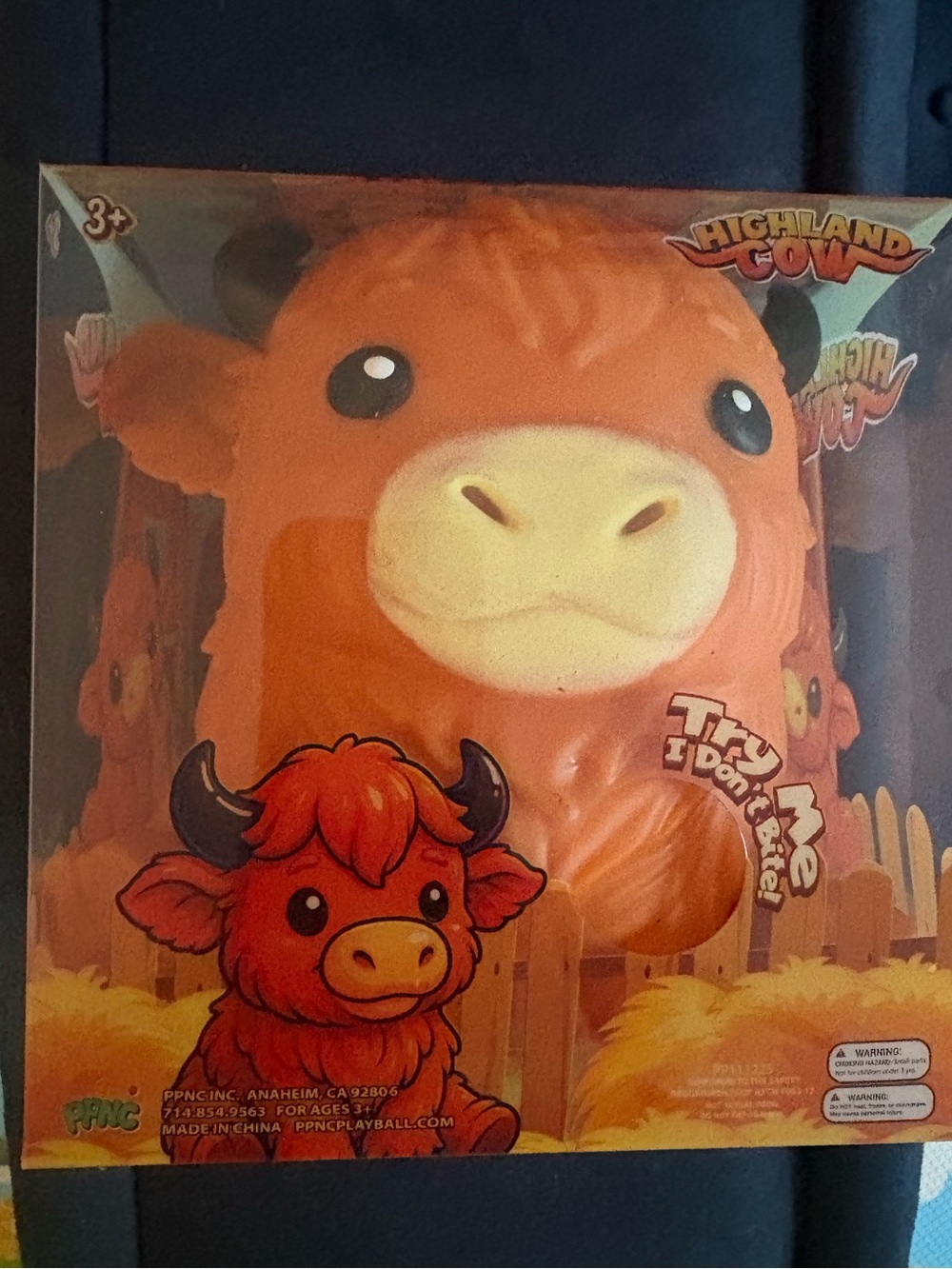 Highland Cow Orange Squish Toy, PPNC Brand, NIB